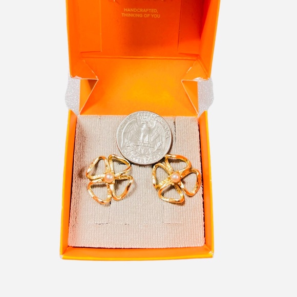 24k Gold-Plated Post Earrings By Yanbal - Aretes Joyas Para Mujer - Picture 3 of 7